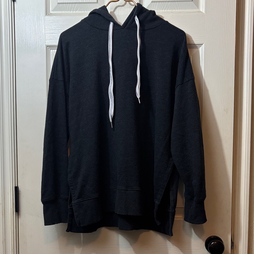 aerie Black Hoodie with White Drawstrings